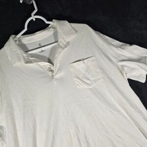 Lands' End Mens XL Traditional Fit Supima Cotton Polo Shirt‎ Ivory